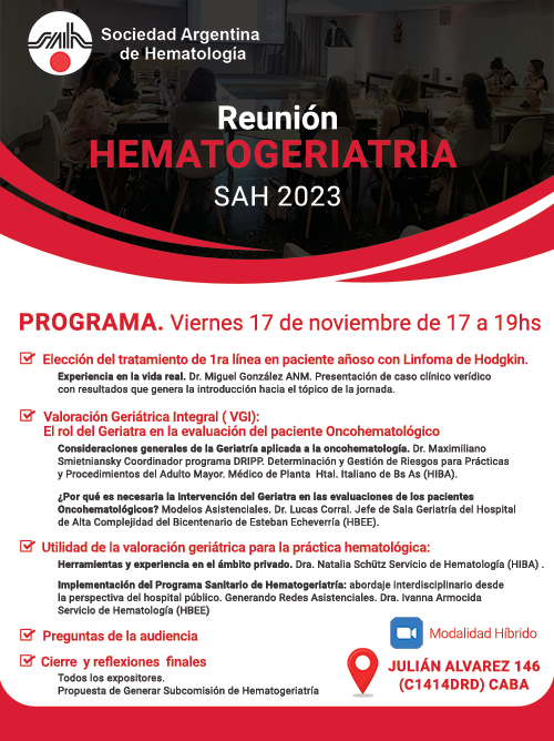 Reunión Hematogeriatría 
SAH 2023