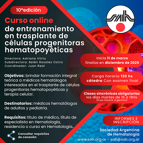 Curso online de entrenamiento en trasplante de células progenitoras hematopoyéticas